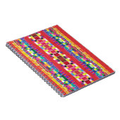 Carnet nuances rouges, bandes et pixels colorés (Côté Droit)