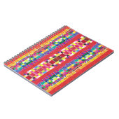 Carnet nuances rouges, bandes et pixels colorés (Côté gauche)
