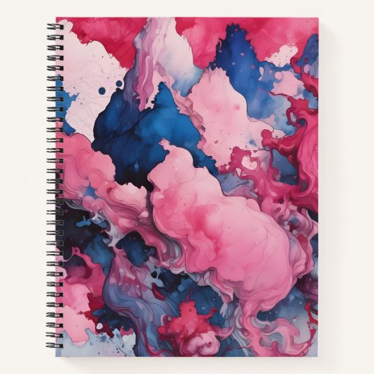 Carnet Nubes de Tinta Azul y Rosa (Devant)