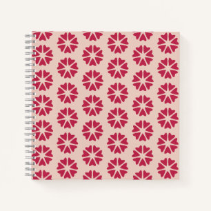 Carnet Nucléaire - magenta rouge - motif sans soudure.
