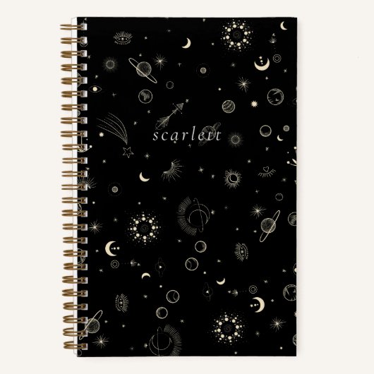Carnet Nuit céleste noire moderne (Recto)
