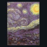 Carnet Nuit étoilée par Vincent van Gogh, Art Vintage<br><div class="desc">Starry Night (1889) de Vincent van Gogh est un post impressionnisme vintage de peinture de paysage de paysages. Vue sur une ville dans une vallée la nuit avec les nuages tourbillonnants, les étoiles brillant et une belle lune jaune dorée croissant. Il a été peint pendant la journée de mémoire et...</div>