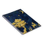 Carnet Nuit étoilée - silhouette dorée (Côté Droit)