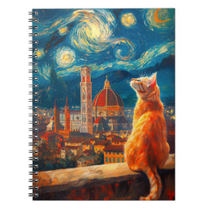 Carnet Nuit étoilée sur Florence Art du chat roux