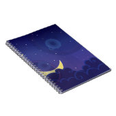 Carnet Nuit jour lune minuit bleu (Côté Droit)