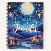 Carnet Nuit lunaire Big Moon Paysage (Devant)