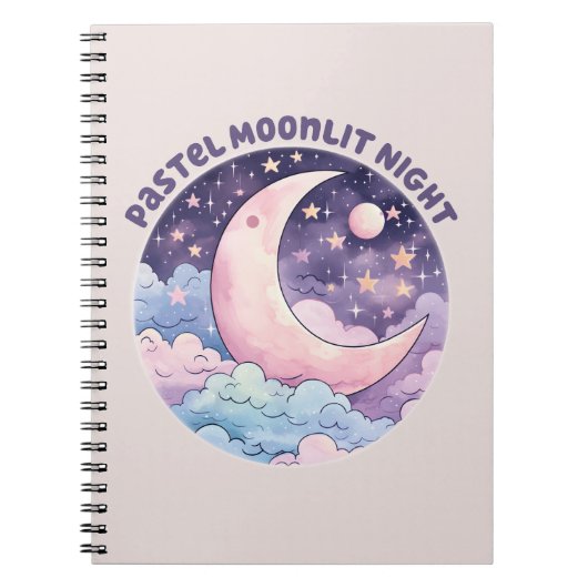 Carnet Nuit Pastel Moonlit - Dreamcent Crescent Moon (Devant)