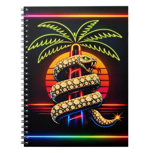 Carnet Nuits néon de Miami Opulence diamantée Luxe (Devant)