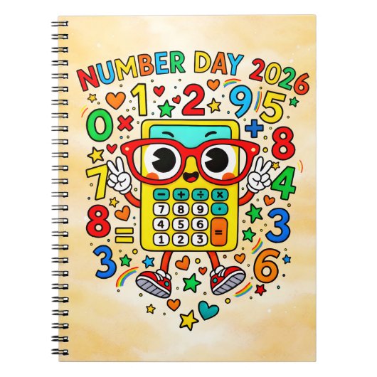Carnet Number Day 2026 Calculator Math Notebook (Devant)