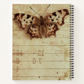 Carnet Numéros du bloc-notes sépia affaissé (Dos)