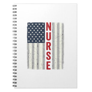 Carnet Nurse Drapeau Américain Vintage Gravure Design de