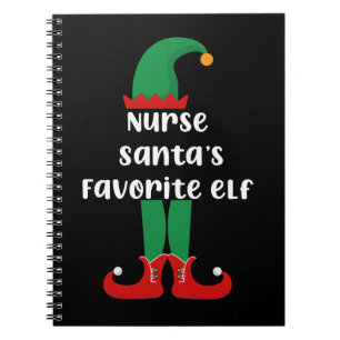 Carnet Nurse Santa's Favorite Elf Funny Nurse Christmas