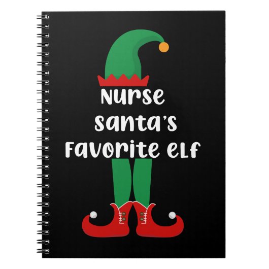 Carnet Nurse Santa's Favorite Elf Funny Nurse Christmas (Devant)