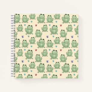 Carnet Nursery de grenouille à l'aquarelle crème fantaisi