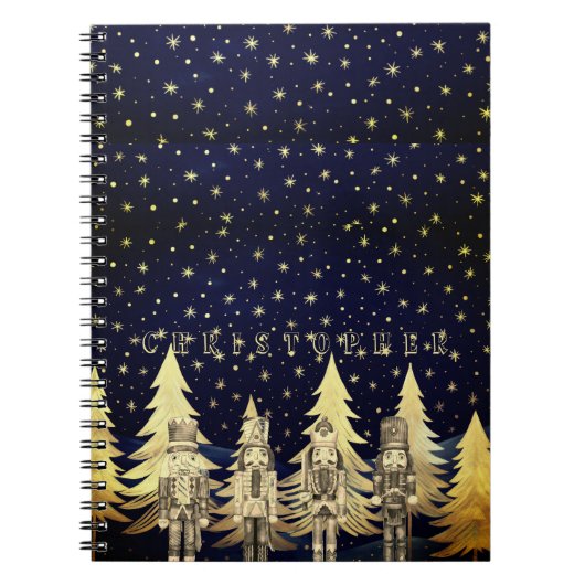 Carnet Nutcracker personnalisé Night Gold Arbre de Noël (Devant)