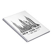 Carnet NYC Skyline Illustration with Statue of Liberty (Côté Droit)
