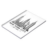 Carnet NYC Skyline Illustration with Statue of Liberty (Côté gauche)