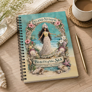 Carnet Nymphe de l'île Art Tropical Spirituel Océan Fanta