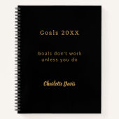 Carnet Objectifs de citation motivationnelle or noir (Devant)