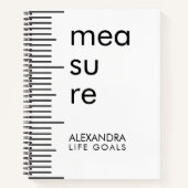 Carnet Objectifs de vie Mesure Noir Blanc Moderne (Devant)