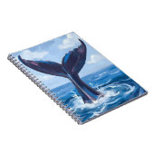 Carnet Observation des baleines | Aquarelle d'océan bleu (Côté Droit)