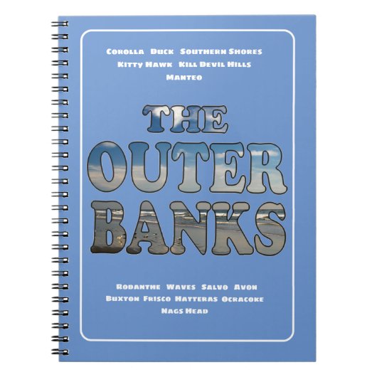 Carnet OBX Beach Text Et Villes (Devant)