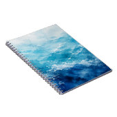 Carnet Océan Bleu Aquarelle Abstraite (Côté Droit)