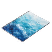 Carnet Océan Bleu Aquarelle Abstraite (Côté gauche)