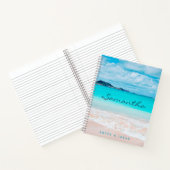Carnet Océan Bleu Hawaï Plage Tropicale Sableuse Nom de l (Intérieur)