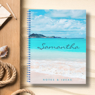 Carnet Océan Bleu Hawaï Plage Tropicale Sableuse Nom de l