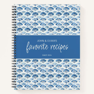 Carnet Ocean Blue Custom Name Newlyweds Favoris Recettes