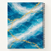 Carnet Ocean Marble with White Swirls and Gold Veining (Dos)