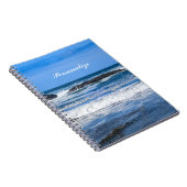 Carnet Océan Pacifique Bleu Avec Nom (Côté Droit)