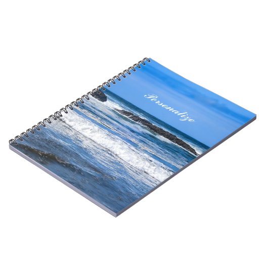 Carnet Océan Pacifique Bleu Avec Nom (Côté gauche)