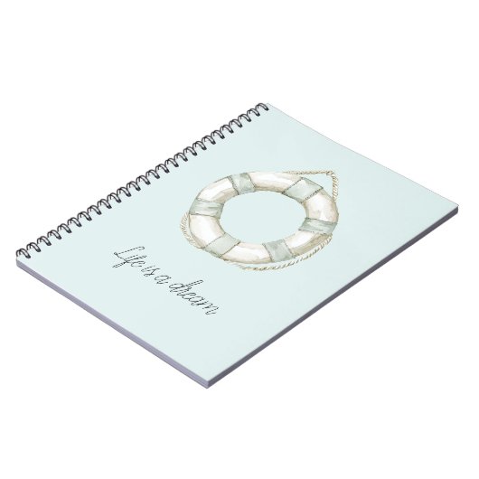 Carnet Ocean Sea Mint White Round Floating Device (Côté gauche)