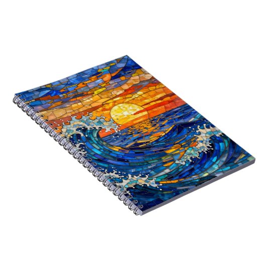 Carnet Oceanic Coastal Ocean Waves Sunset   (Côté Droit)