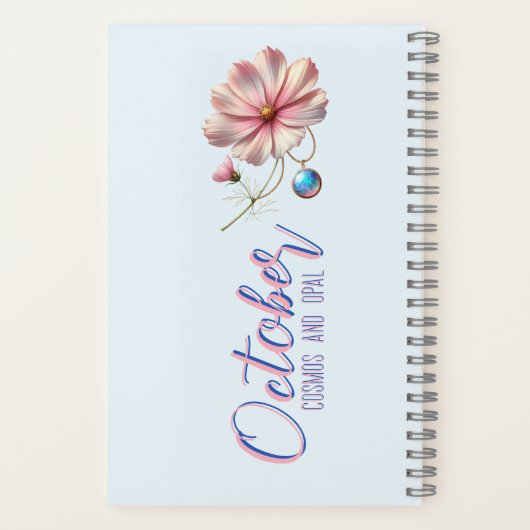 Carnet October Bloom & Gemstone Muse – Personalized Birth (Verso)