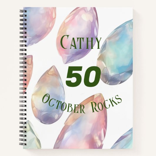 Carnet Octobre Anniversaire ou Anniversaire Nom personnal (Devant)