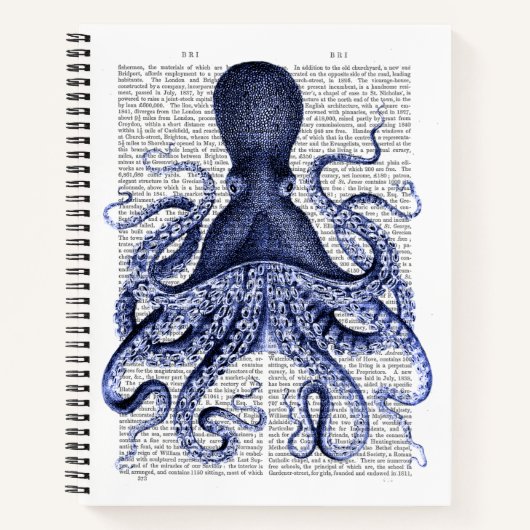 Carnet Octopus bleu (Devant)