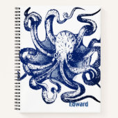Carnet Octopus bleu (Devant)