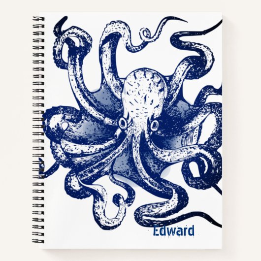 Carnet Octopus bleu (Devant)