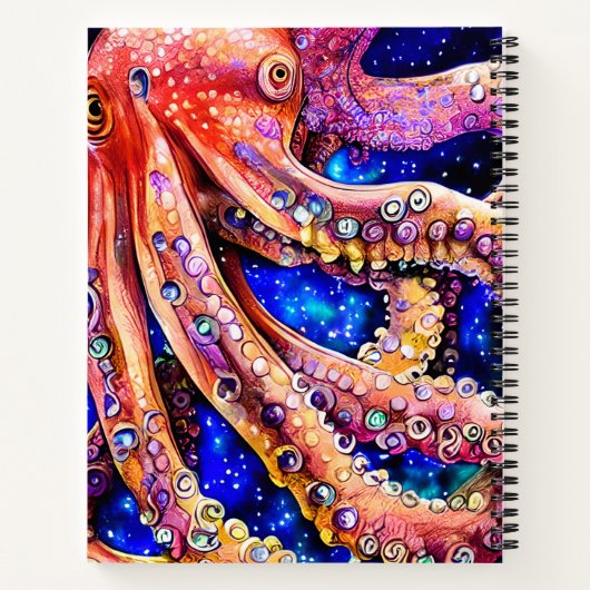 Carnet Octopus d'aquarelle personnalisable avec nom (Dos)