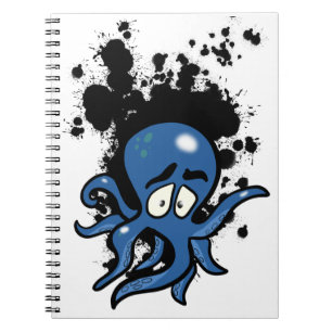 Carnet octopus de carton bleu