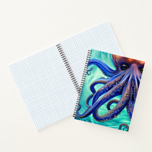 Carnet Octopus Dreamus Blue Ocean Wave Pop Art (Intérieur)