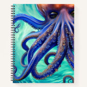 Carnet Octopus Dreamus Blue Ocean Wave Pop Art (Devant)