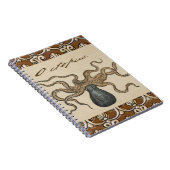 Carnet Octopus Kraken Illustration Vintage (Côté Droit)