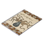 Carnet Octopus Kraken Illustration Vintage (Côté gauche)