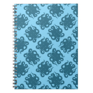 Carnet Octopus sur Motif bleu