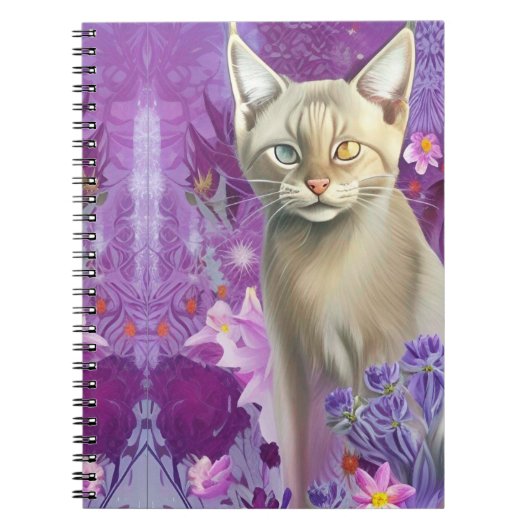 Carnet Odd Eyed Siamese Kitten en rose (Devant)