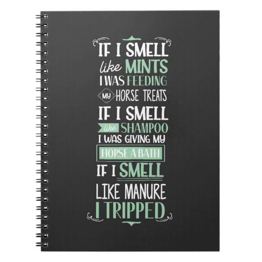 Carnet Odeur de cheval Cheval Cheval Équitation Humour éq (Devant)